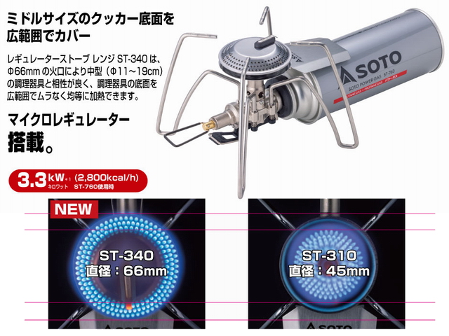 SOTO「レギュレーターストーブ レンジ (ST-340)」入荷 – DENALI BLOG